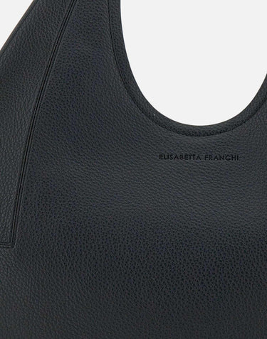 Borsa hobo grande in materiale sintetico con cuciture logo BS76A52E2 110 ELISABETTA FRANCHI 