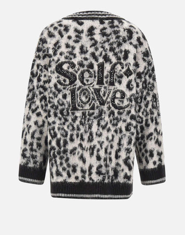 Cardigan in maglia jacquard maculato RIJFP005 0001 KAOS 