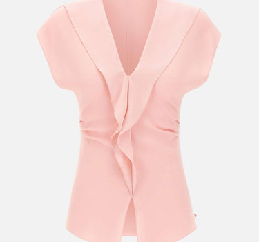 Top in crêpe con volant TOP1358 PINK NISSA 