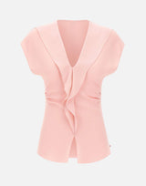 Top in crêpe con volant TOP1358 PINK NISSA 