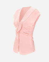 Top in crêpe con volant TOP1358 PINK NISSA 