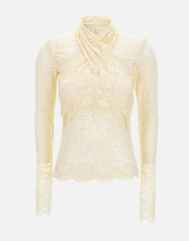 Top in pizzo a maniche lunghe 26PJT0174PA0170 P105 RABANNE 
