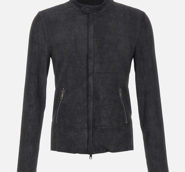 Giacca in pelle cerata GU26S9486BISSNOW NERO GIORGIO BRATO 