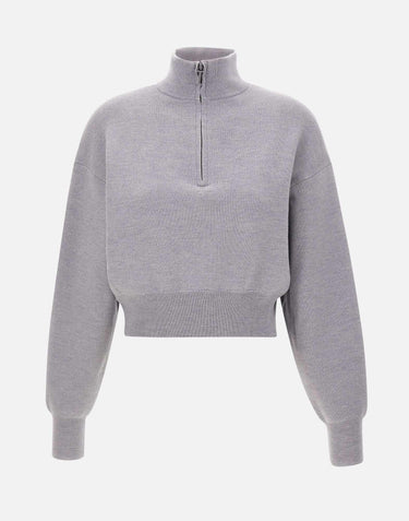 "Fine merino sweater half zip" 1425KJU006610B MELANGE VICTORIA BECKHAM 