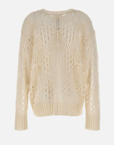 Maglione in lana e alpaca W08210280 24WHITE MAURIZIO MYKONOS 