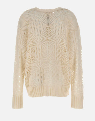 Maglione in lana e alpaca W08210280 24WHITE MAURIZIO MYKONOS 