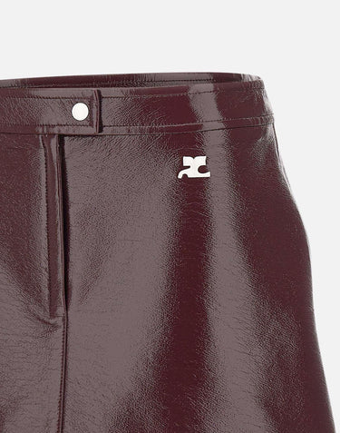 Mini gonna "Reedition Vinyl" PERCJU001VY0014 BURGUNDY COURREGES 
