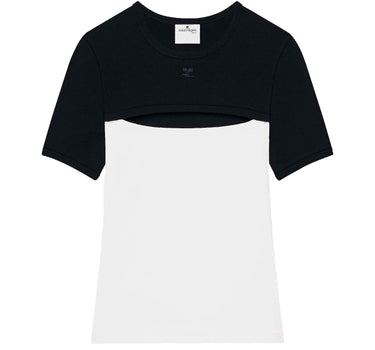T-shirt "Slash Contrast" 326JTS272JS0203 BLACKHERWHT COURREGES 