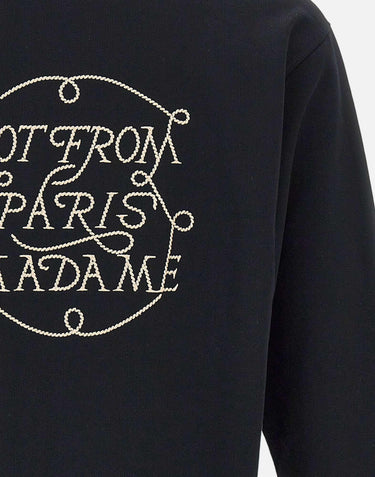 "Le sweatshirt slogan tresses" SW172 CO127BLACK DROLE DE MONSIEUR 