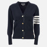 "Milano V neck Classic Cardigan"  in lana merino FKC207A 00014415 THOM BROWNE 