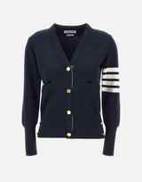 "Milano V neck Classic Cardigan"  in lana merino FKC207A 00014415 THOM BROWNE 