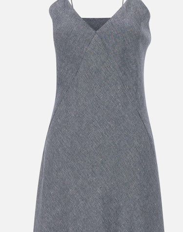 Abito lungo in misto lino con lurex M80ABIK02 TES0M06811 ELEVENTY 