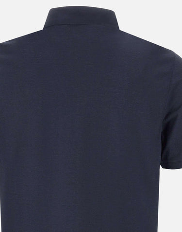 Polo in crepe di cotone DK87115 BLU DIKTAT 