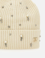 Berretto con strass e perle 2F5017M0300 10701 LIU-JO 