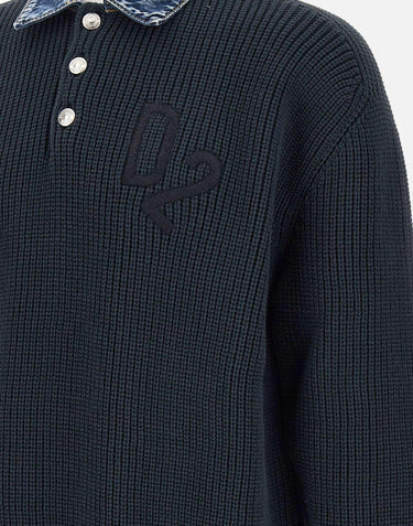 Denim mix D2 knit pullover S74HA1629 D13185962 DSQUARED2 