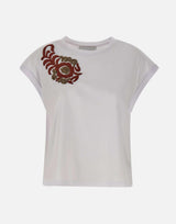 T-shirt con ricamo floreale SP1DK003 1019 KAOS 