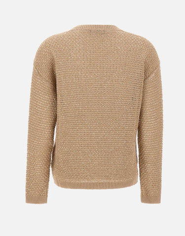 Maglia in fettuccia di cotone con paillettes MAD276F534 M120VR3 FABIANA FILIPPI 