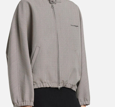 Giacca bomber pied de poule con fibbia e zip 126CBL334W00145 REDBLACK COURREGES 