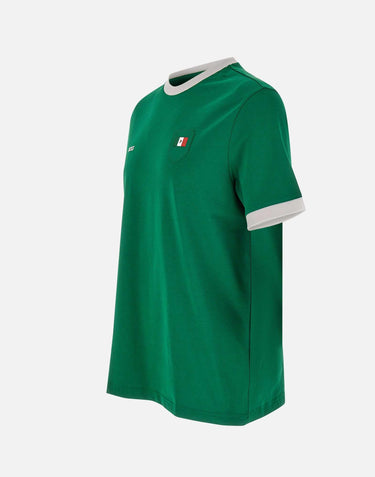 T-shirt in cotone elasticizzato con bandiera 50562134 320 BOSS 