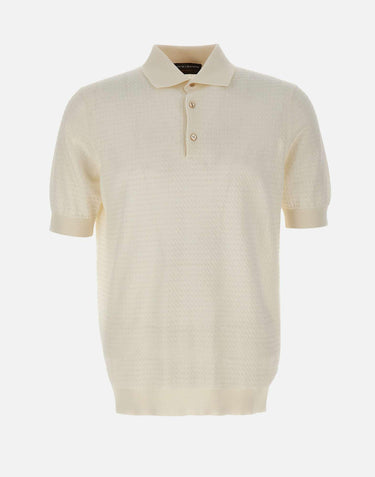 Polo in cotone con lavorazione a treccine PL1MC CR14T020 FILIPPO DE LAURENTIIS 