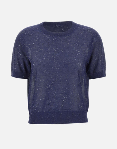 Maglia a maniche corte con micro paillettes 390021 809 KANGRA 