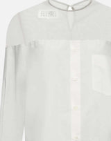 Blusa over con inserto trasparente S62NH0053 M35256101 MM6 MAISON MARGIELA 