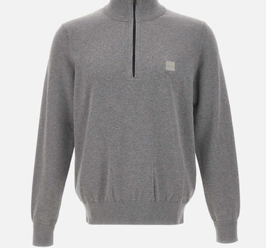 Maglia colletto con zip in cotone e cashmere 50527585 041 BOSS 