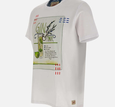 T-shirt "Cocktail" in cotone COCKTAILVR0341 BIANCO BOB 