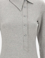 Polo asimmetrica grigio melange 260WCI00031 JJF006AA183 THE ATTICO