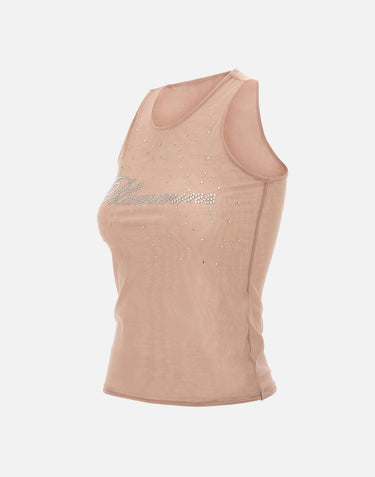 Top in tulle con punti luce 4T061A N0120 BLUMARINE 