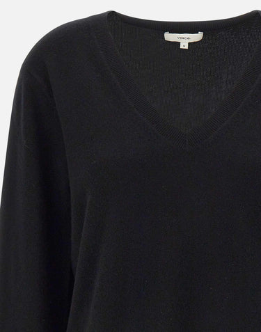 Maglia in cashmere con scollo a V VR74978133 001BLK VINCE. 