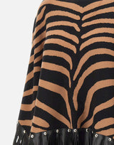 Poncho zebrato con frange 2F5053M0300 09Z83 LIU-JO 
