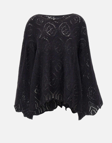 Maglione in lana e alpaca W08130280 33BLACK MAURIZIO MYKONOS 