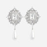 "Crystal Pearl Droplet Earrings" 623ESL SILVER SELF-PORTRAIT 