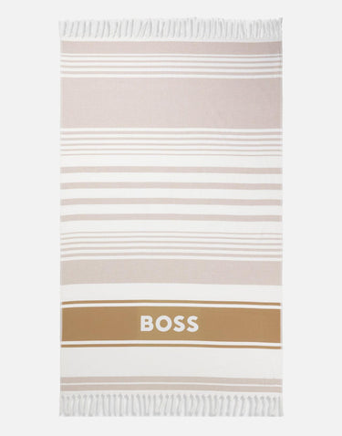 Telo mare in cotone jacquard con frange 50561255 260 BOSS 