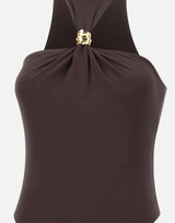 Body in jersey crêpe con dettaglio gioiello BO01761E2 EV9 ELISABETTA FRANCHI 