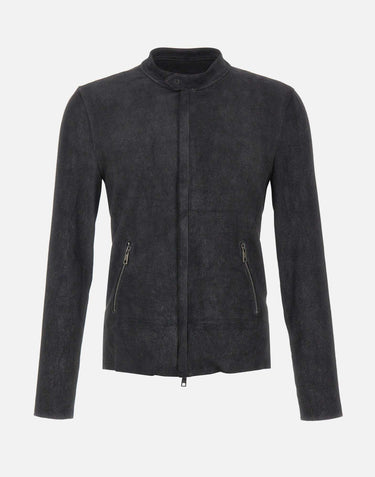 Giacca in pelle cerata GU26S9486BISSNOW NERO GIORGIO BRATO 
