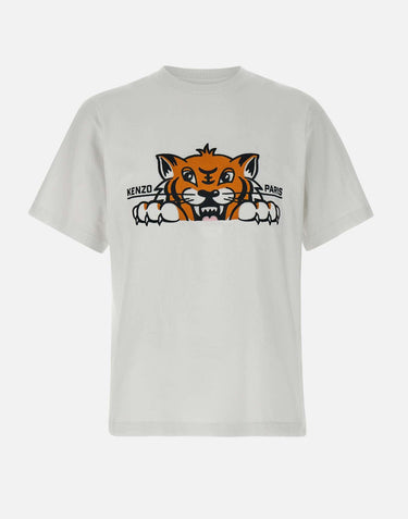 T-shirt "Gots happy tiger" in cotone FF55TS5264SI 02 KENZO PARIS 