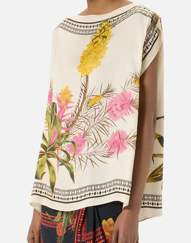 Top con stampa foulard 2C450A F8177 BLUMARINE 