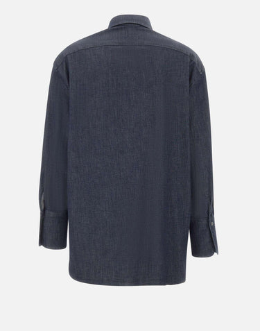 Camicia in cotone effetto denim 5410P000265N 034 ELENA MIRO'