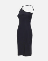Abito con scollo asimmetrico e logo C COPR313F5021 BLK COPERNI 