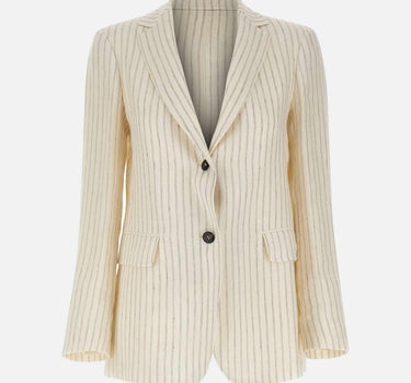 Blazer in lino gessato 2616041012600 001 MAX MARA STUDIO 
