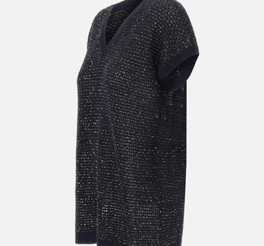 Maglia smanicata con paillettes MAD276F531 M120VR5 FABIANA FILIPPI 