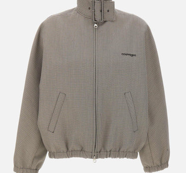 Giacca bomber pied de poule con fibbia e zip 126CBL334W00145 REDBLACK COURREGES 