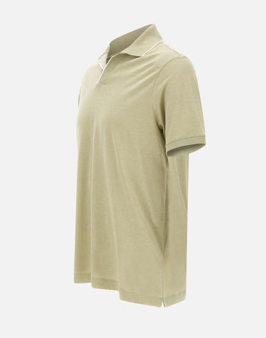 Polo open collar in misto seta e cotone 26411237 722 PAUL&SHARK 