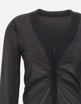 Blusa con zip e arricciatura S52NH0047 M35468900 MM6 MAISON MARGIELA 