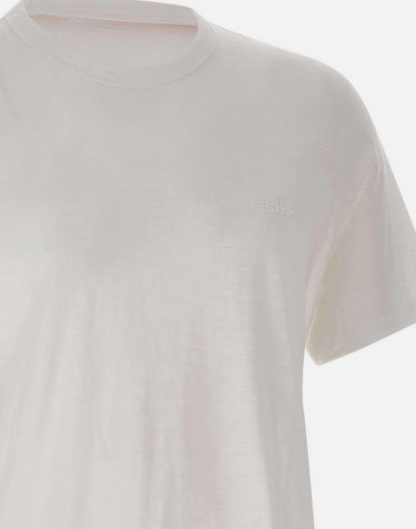 T-shirt in cotone slub-yarn con dettaglio logo 50508243 100 BOSS 
