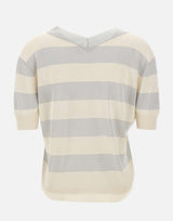 Maglia a righe con scollo a V 57220 23702005 GRAN SASSO 