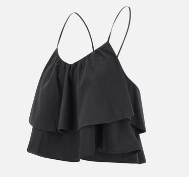 "Tank top volant mixed fabric" T35218 11 SUN68 