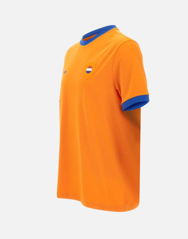 T-shirt in cotone elasticizzato con bandiera 50562134 821 BOSS 